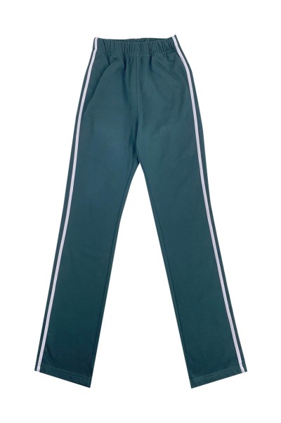 製造綠色運動長褲  設計白色間條運動褲  運動褲專門店 U395 45度照